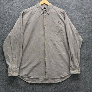 Swingster Shirt Men's Large Brown Houndstooth Button Down Cotton Raybestos